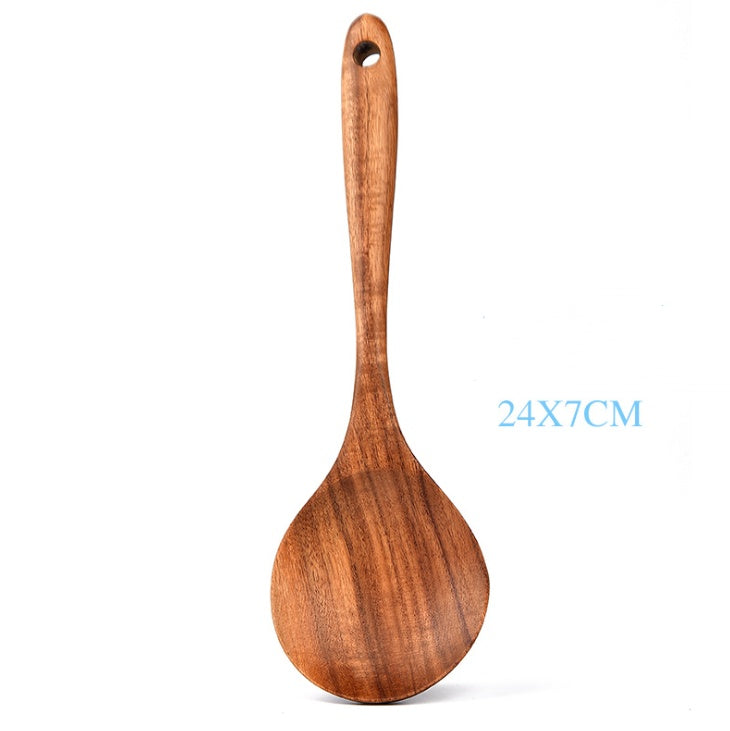 Teak Wood Cooking Utensil Set - 7 Piece Kitchen Tools