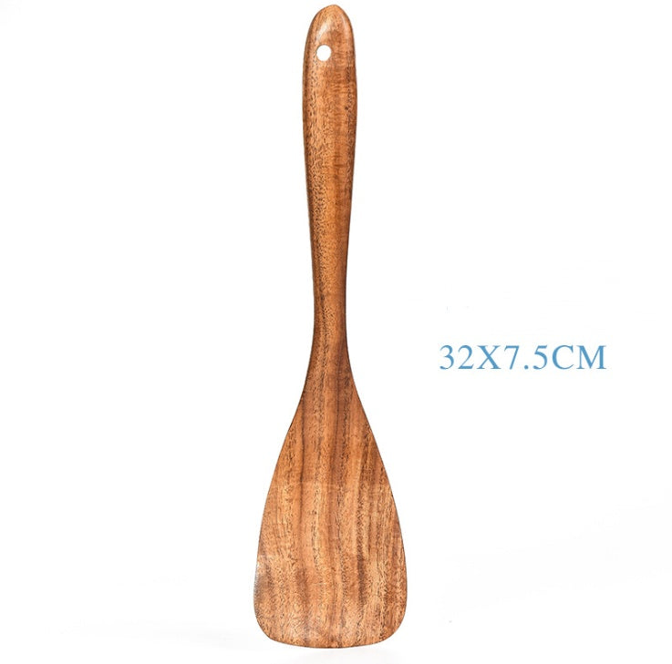 Teak Wood Cooking Utensil Set - 7 Piece Kitchen Tools