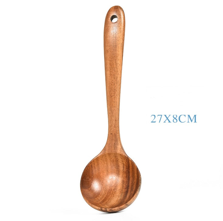 Teak Wood Cooking Utensil Set - 7 Piece Kitchen Tools