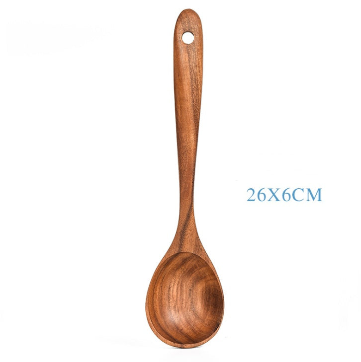 Teak Wood Cooking Utensil Set - 7 Piece Kitchen Tools