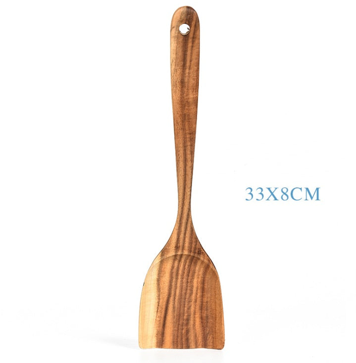Teak Wood Cooking Utensil Set - 7 Piece Kitchen Tools